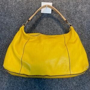 Dimoni Women's Medium Size Yellow Genuine Leather Shoulder Bag Purse Spain 15x9